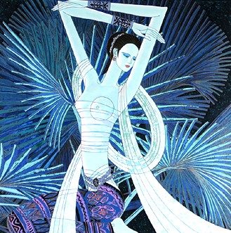 ティン・シャオ・クァンの絵画作品　タイトルは、孔雀の舞
